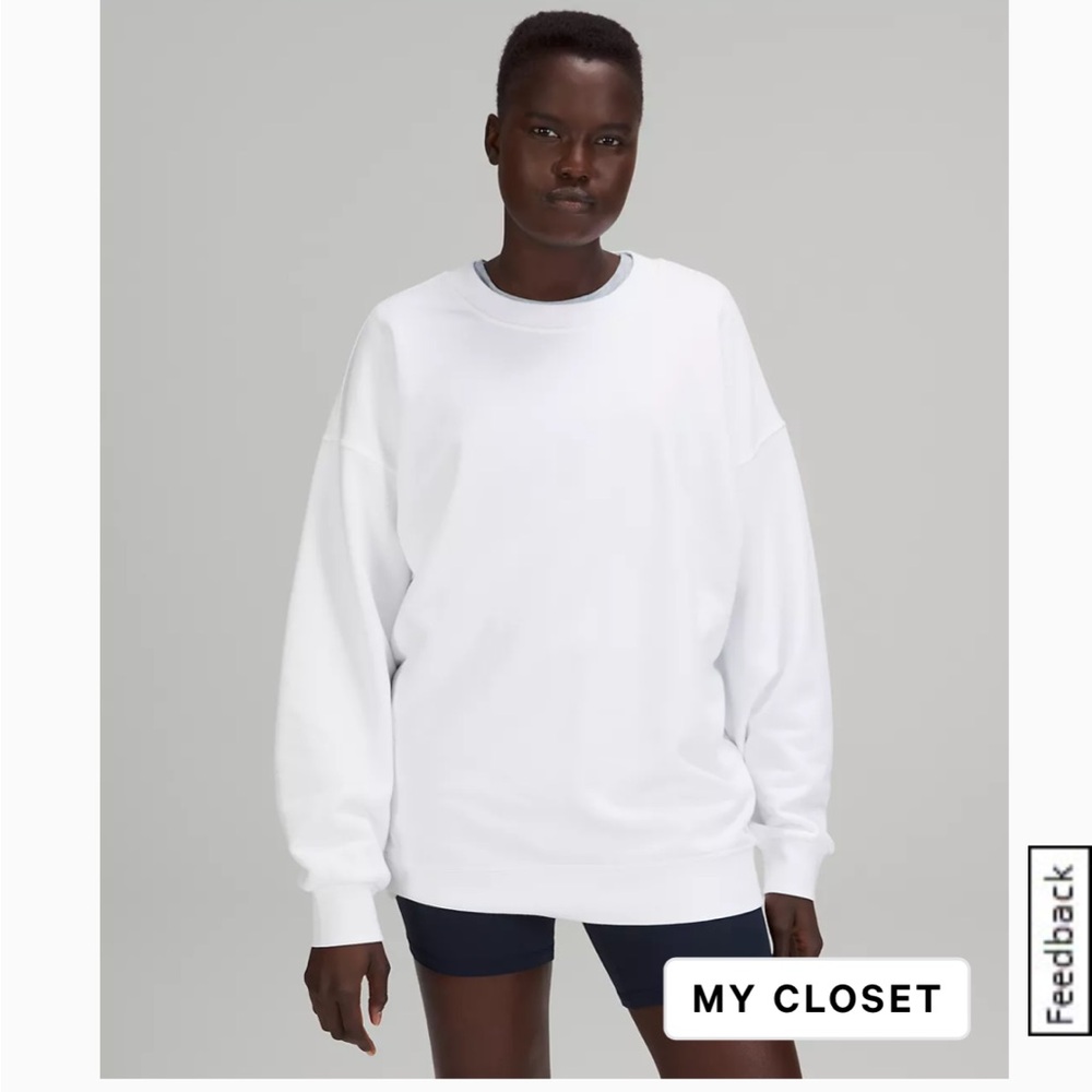 Lululemon Perfectly Oversized Crew Sweatshirt White 8 NWT